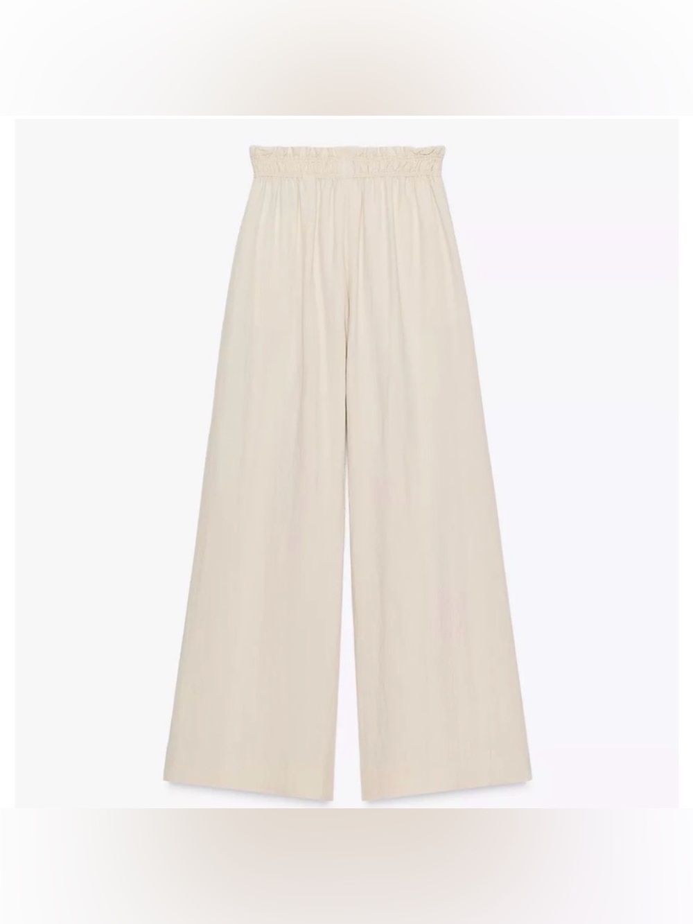 NWT Zara Cream Wide Leg Pants - Picture 7 of 10